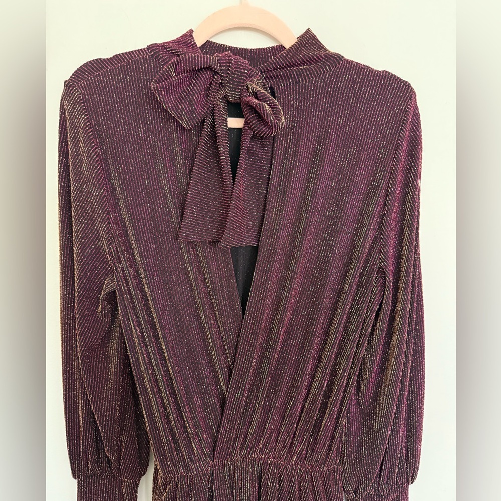 Black Halo Gavin Dress Saks Metallic Festive Holiday New Years size 2 - Picture 7 of 8